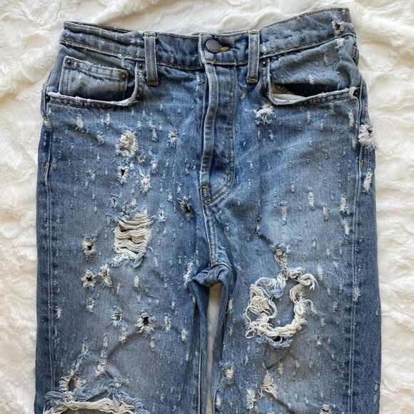Carmar LF Portia Serre Distressed High Rise Straight Leg Denim Jean - Women’s 25 - Picture 3 of 10